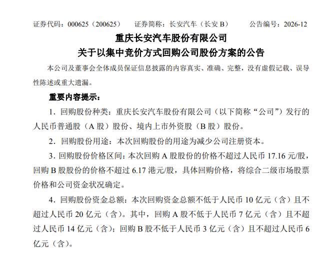133-长安汽车回购 新闻