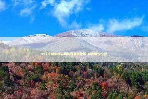 597家科创板公司披露业绩快报-科创板议论型 新闻