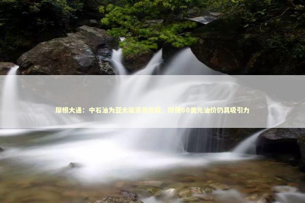 摩根大通：中石油为亚太能源首选股，即便60美元油价仍具吸引力 新闻
