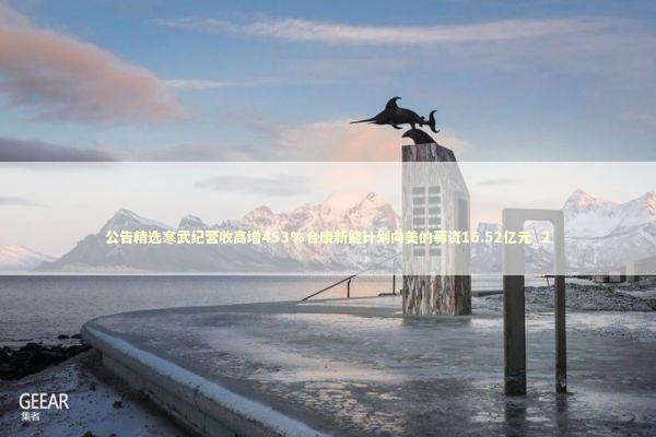 公告精选寒武纪营收高增453%合康新能计划向美的募资16.52亿元_2 新闻